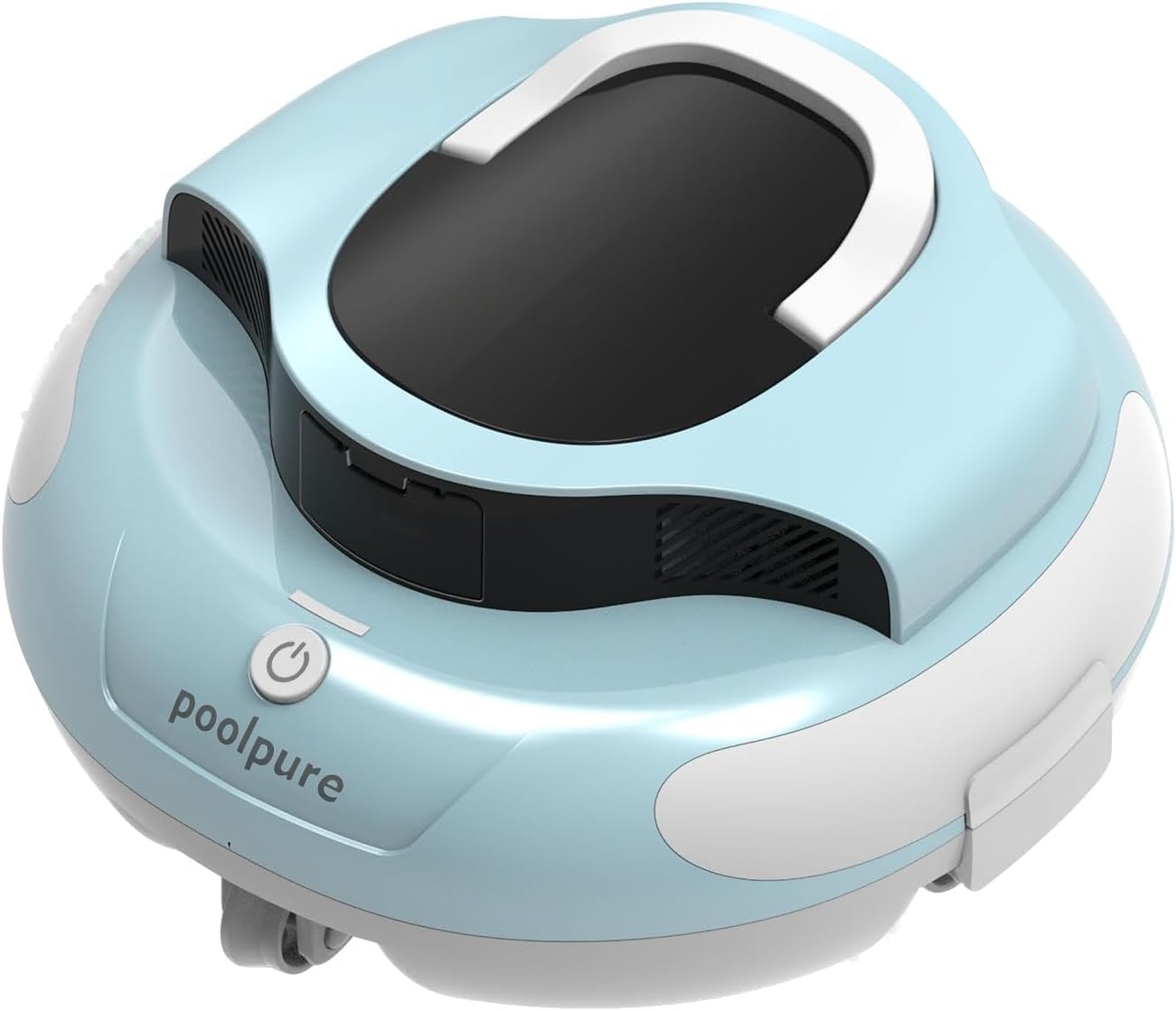 POOLPURE Zwemrobot, 100 minuten krachtige reiniging, draadloze zwembadstofzuiger accu met zelfparkeerfunctie, led-indicatoren, IPX8 waterdicht, ideaal voor zwembaden van 90 m² met platte bodem, blauw