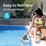 POOLPURE Zwemrobot, 100 minuten krachtige reiniging, draadloze zwembadstofzuiger accu met zelfparkeerfunctie, led-indicatoren, IPX8 waterdicht, ideaal voor zwembaden van 90 m² met platte bodem, blauw