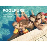 POOLPURE Zwemrobot, 100 minuten krachtige reiniging, draadloze zwembadstofzuiger accu met zelfparkeerfunctie, led-indicatoren, IPX8 waterdicht, ideaal voor zwembaden van 90 m² met platte bodem, blauw