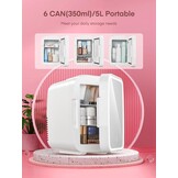 Cosmetica Mini Koelkast 5L Wit - LED Spiegel - Koelen & Verwarmen - 60% Korting