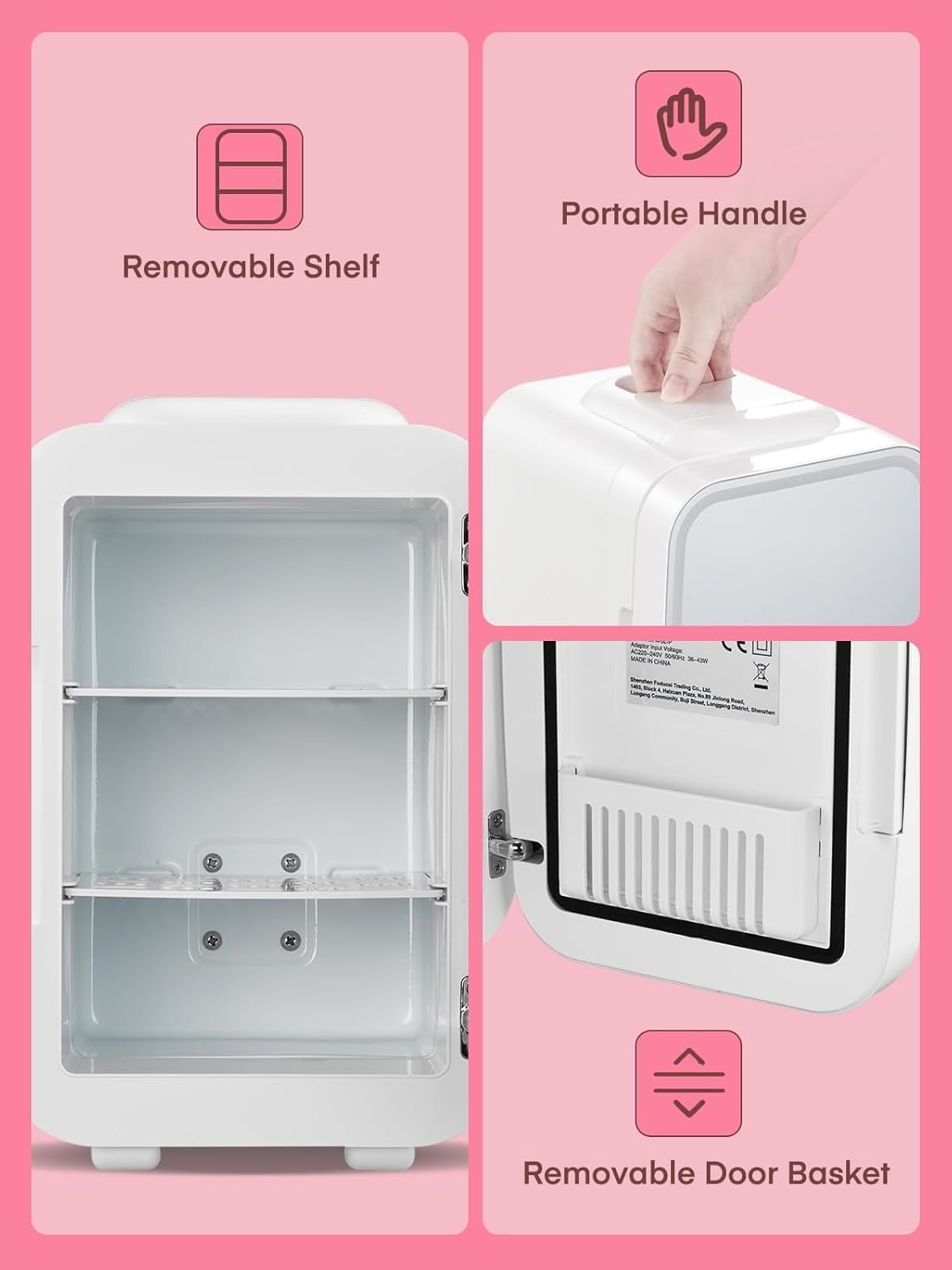 Cosmetica Mini Koelkast 5L Wit - LED Spiegel - Koelen & Verwarmen - 60% Korting