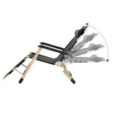 Opvouwbare Tuin Ligstoel 2-in-1 met Hoofdsteun - Zwart (53% Korting)