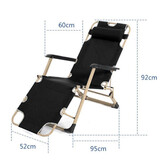 Opvouwbare Tuin Ligstoel 2-in-1 met Hoofdsteun - Zwart (53% Korting)