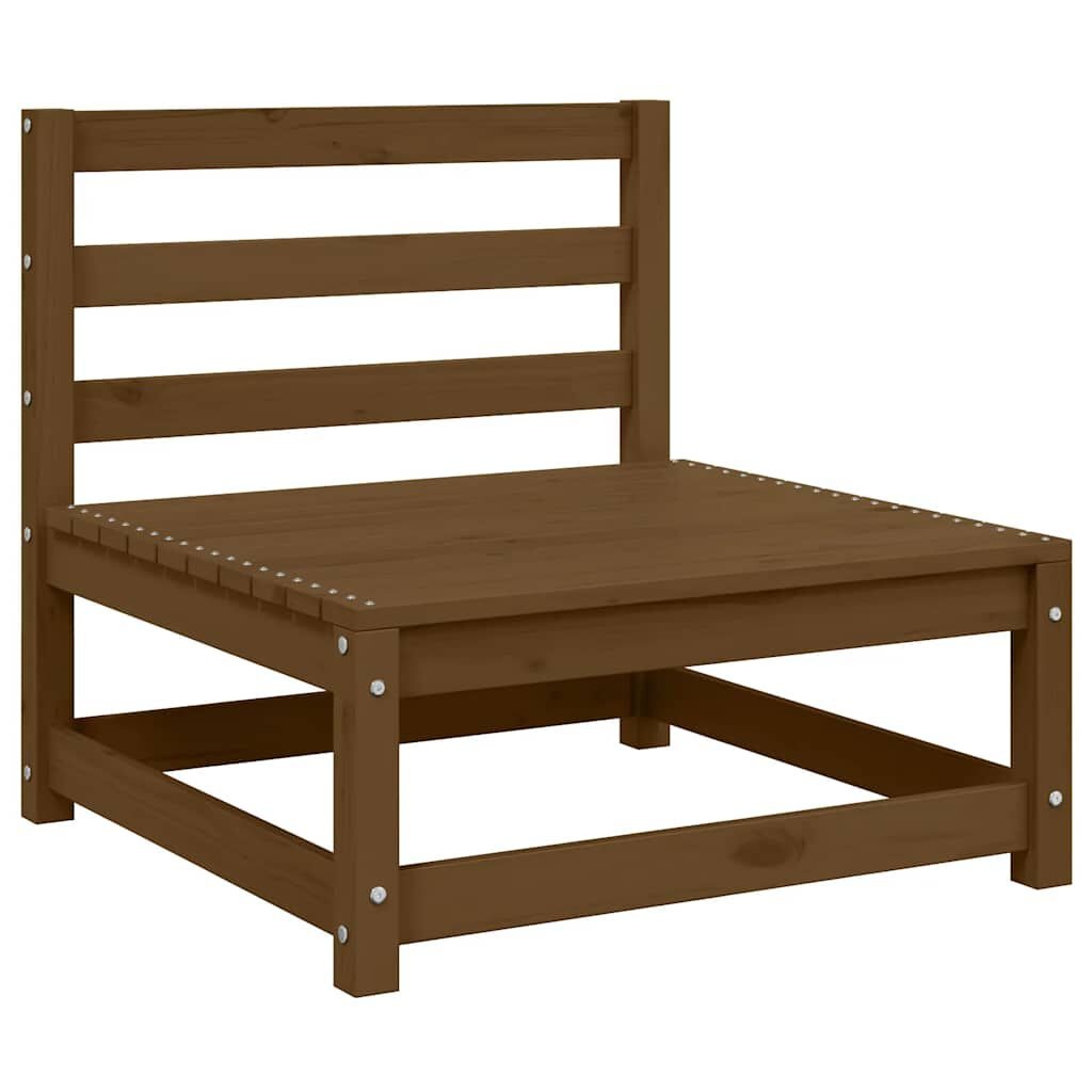2x VidaXL Modulaire Tuinmiddenbank Crèmekleurige Kussens Grenenhout - 35% Korting