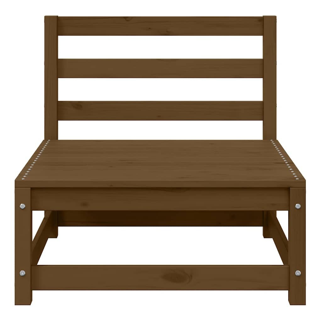 2x VidaXL Modulaire Tuinmiddenbank Crèmekleurige Kussens Grenenhout - 35% Korting