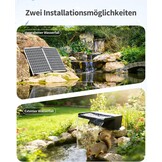 Zonne-watervalset Tuinvijver | 55W Zonnepaneel | 20cm RVS | 35% Korting