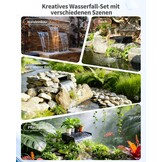 Zonne-watervalset Tuinvijver | 55W Zonnepaneel | 20cm RVS | 35% Korting