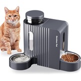 Gardner Pet Automatische zwaartekracht kattenvoerbak en waterdispenser, roestvrij staal, twee-in-één set, dispenser met grote capaciteit voor huisdieren, honden, puppy's, kittens, konijnen