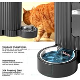 Gardner Pet Automatische zwaartekracht kattenvoerbak en waterdispenser, roestvrij staal, twee-in-één set, dispenser met grote capaciteit voor huisdieren, honden, puppy's, kittens, konijnen