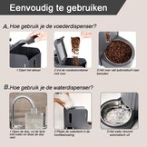 Gardner Pet Automatische zwaartekracht kattenvoerbak en waterdispenser, roestvrij staal, twee-in-één set, dispenser met grote capaciteit voor huisdieren, honden, puppy's, kittens, konijnen