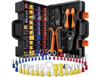 SOMELINE Krimptang incl. 39 Soorten Kabelschoenen - Kabelschoenen Assortiment voor [0,34-6mm²] Cable Crimping Tool,Kabelschoenen Kabelschoentang Set - Kabelhulzen - Ferrule Crimping Tool Kit