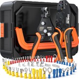 SOMELINE Krimptang incl. 39 Soorten Kabelschoenen - Kabelschoenen Assortiment voor [0,34-6mm²] Cable Crimping Tool,Kabelschoenen Kabelschoentang Set - Kabelhulzen - Ferrule Crimping Tool Kit