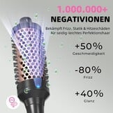 K&K Brosse thermique Keratin Thermal Brush Protect - Tonneau chauffant - Brosse à cheveux chaude - Ionique lisse - Peigne volume - Fer à lisser - Bigoudis - Double tension (noir, 45 mm)