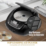 LP-D03 Draagbare FM-radio met Bluetooth, stereo, met kristalhelder geluid, MP3-afspelen, USB- en AUX-ingang, hoofdtelefoonaansluiting, lcd-display