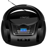 LP-D03 Draagbare FM-radio met Bluetooth, stereo, met kristalhelder geluid, MP3-afspelen, USB- en AUX-ingang, hoofdtelefoonaansluiting, lcd-display