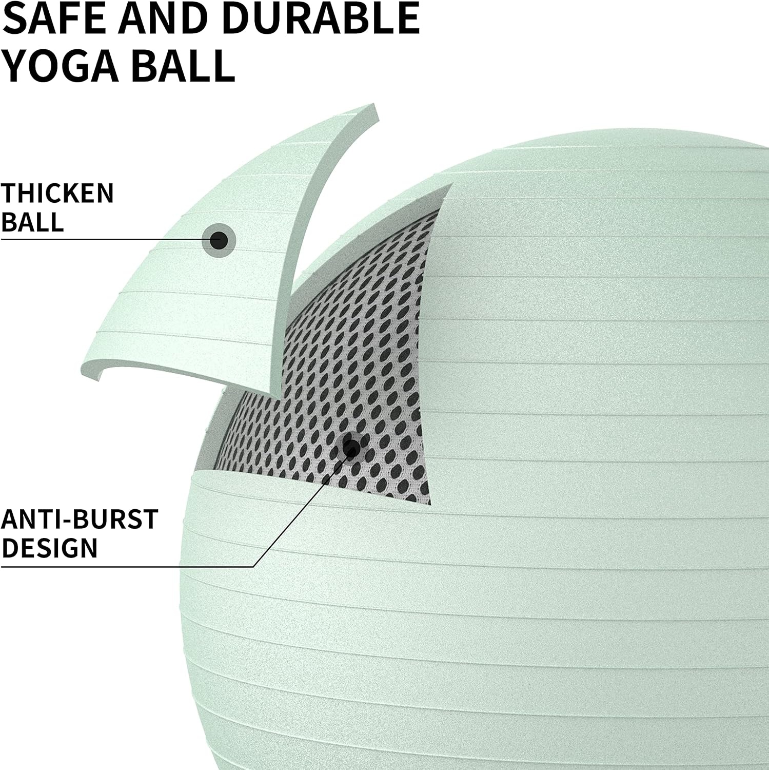 PROIRON Oefeningsfitnessbal, anti-burst yogabal 55cm 65cm 75cm Zwangerschap Bevallingswerkbal met handpomp voor Home Gym Office