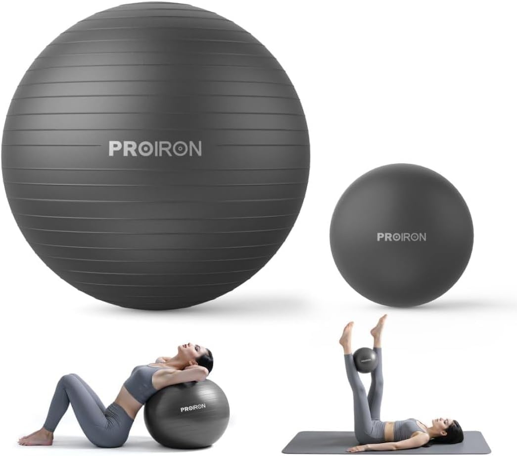 PROIRON Oefeningsfitnessbal, anti-burst yogabal 55cm 65cm 75cm Zwangerschap Bevallingswerkbal met handpomp voor Home Gym Office