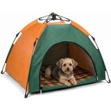 QWORK® Opvouwbare huisdierentent voor kleine tot middelgrote honden & katten, 80 x 77 x 70 cm, ingang 37 cm, waterafstotende pop-up tent met kussen — Niet voor grote honden