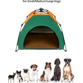 QWORK® Opvouwbare huisdierentent voor kleine tot middelgrote honden & katten, 80 x 77 x 70 cm, ingang 37 cm, waterafstotende pop-up tent met kussen — Niet voor grote honden