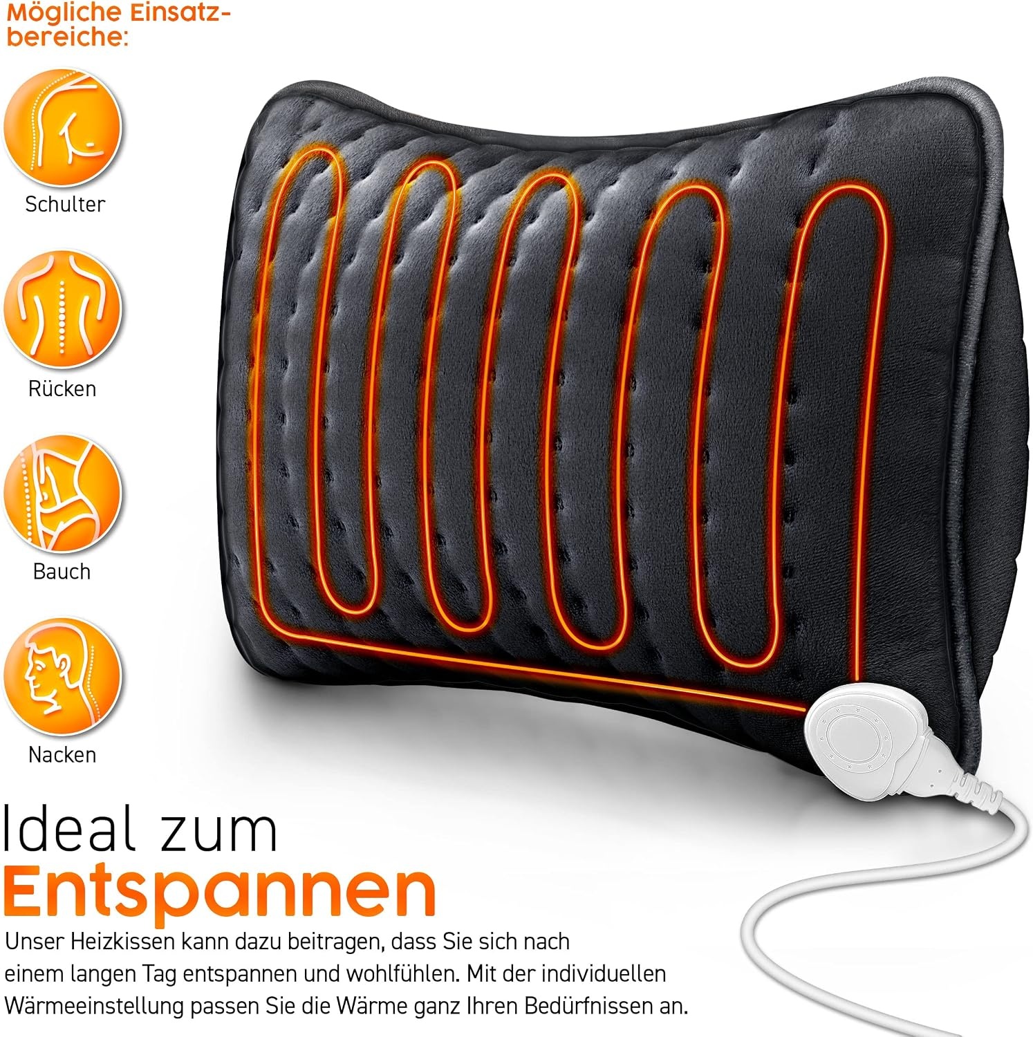 Elektrisch Verwarmingskussen 100W - Rug, Schouder, Nek - 3 standen - 59% Korting