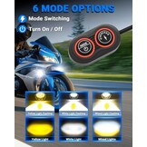SUPAREE Motorcycle Headlight LED 12V Motorcycle Floodlights LED Motorcycle Extra LED Lights with Bracket Universal 7800LM 6500K IP68 for Motorcycle ATV SUV Truck 2 Pieces (E-mark) Yellow & Cool White