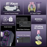 Redragon K673 HE Rapid Trigger Gaming Keyboard, 81 Keys Wired Mechanical Keyboard, UltraMag, 100% POM, Magnetic Switch, Next Generation, 2 Modules, Floating Structure, 2-Layer