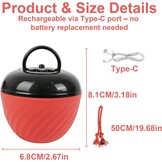 Interactive Dog Toys, Interactive Dog Toy Toy, Electric Dog Ball with Chew Laces, Dog Toy Ball with Bird Sounds, USB Rechargeable Ideal for Small Dogs and Puppies (New