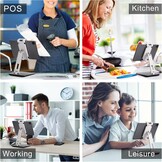 Tabletstandaard, verstelbaar en opvouwbaar, 360° draaibare zware aluminium tablethouder voor bureau, compatibel met iPad Pro/Air/Mini, Galaxy Tab, Surface Pro, Kindle Fire (7-13 inch) (zilver)