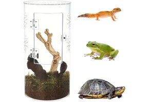 Cilindrisch Terrarium Acryl - 360° Zicht - 45% Korting
