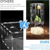 Terraria voor reptielen, mini-terrarium, complete set, waterdicht, acryl, vivarium, cilindrisch, faunabox met voordeur voor kleine reptielen, kikker, springspinnen, bidan, gekkoslakken