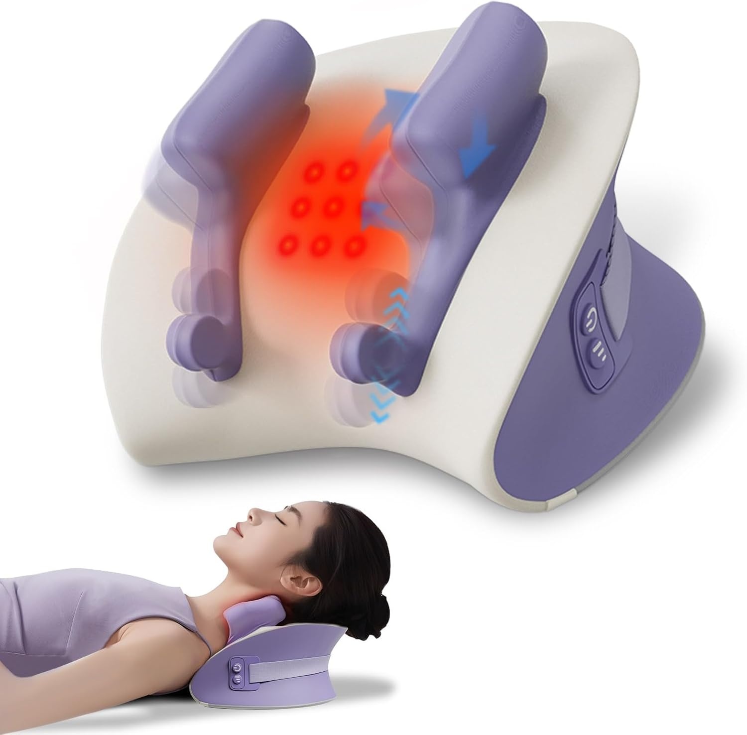 Nekmassageapparaat, Shiatsu Nekmassageapparaat, Elektrisch met Warmtefunctie, Geschikt voor Massage van Meerdere Lichaamsdelen, Cadeau voor Mannen en Vrouwen