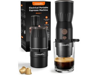 Draagbare handheld elektrische espressomachine, ultralicht compact koffiezetapparaat voor warm water, 160 ml grote watertank, 2300 mAh batterij, unieke beugel snel brouwen voor NS-capsules, reizen