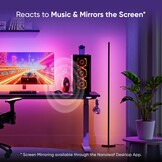 Nanoleaf Matter Smart vloerlamp woonkamer, staande lamp met heldere en dichte RGBIC LED's, slaapkamer hoek sfeerlicht muzieksynchronisatie, 200+ dynamische scènes, app en spraakbesturing (werkt met