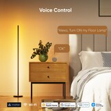 Nanoleaf Matter Smart vloerlamp woonkamer, staande lamp met heldere en dichte RGBIC LED's, slaapkamer hoek sfeerlicht muzieksynchronisatie, 200+ dynamische scènes, app en spraakbesturing (werkt met