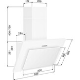 TopStrong Afzuigkap 60 cm Wit - 350 m³/u - Energieklasse A++ - Incl. Koolstoffilter