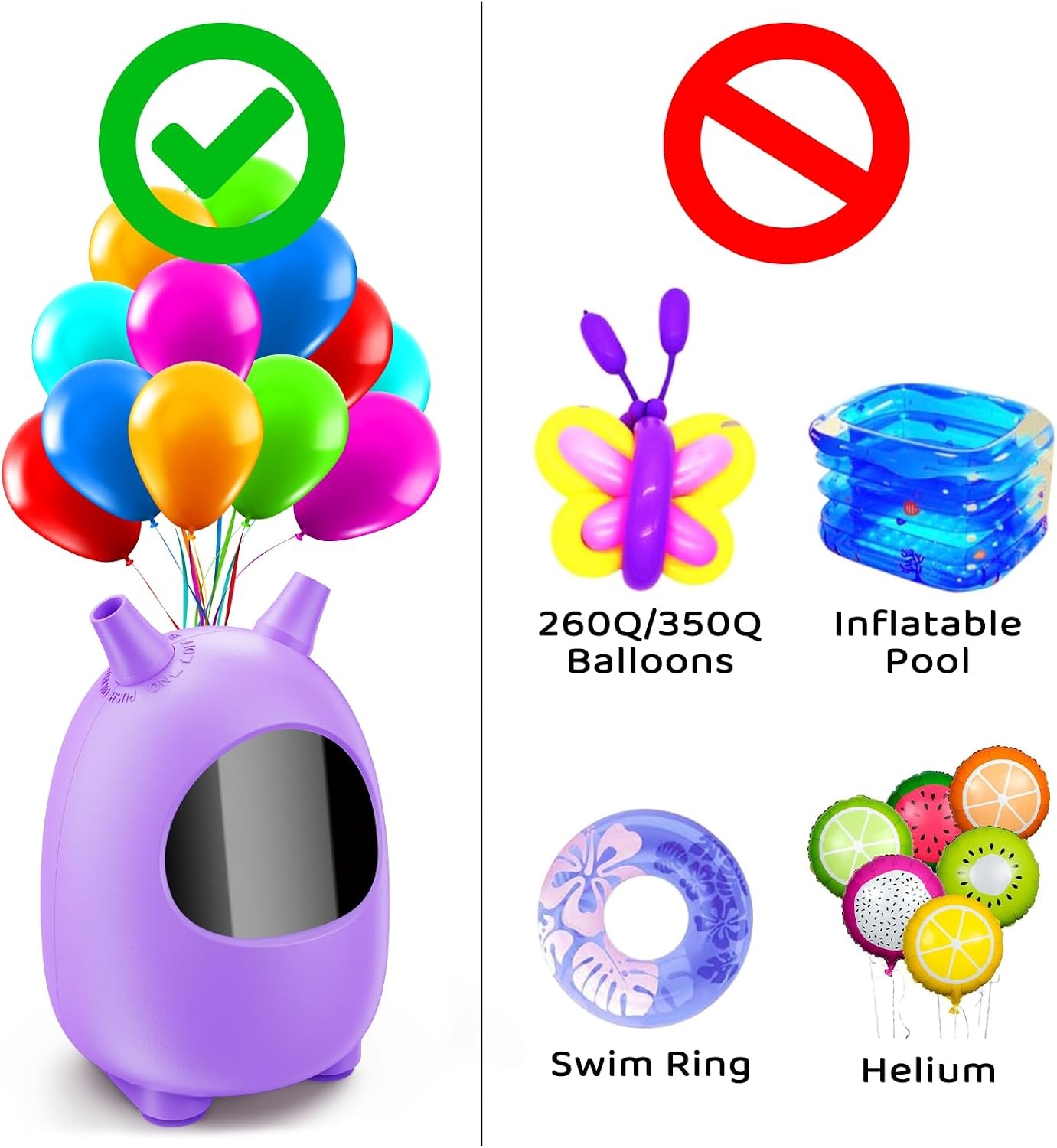 Elektrische Ballonpomp Violet 600W - 58% Korting