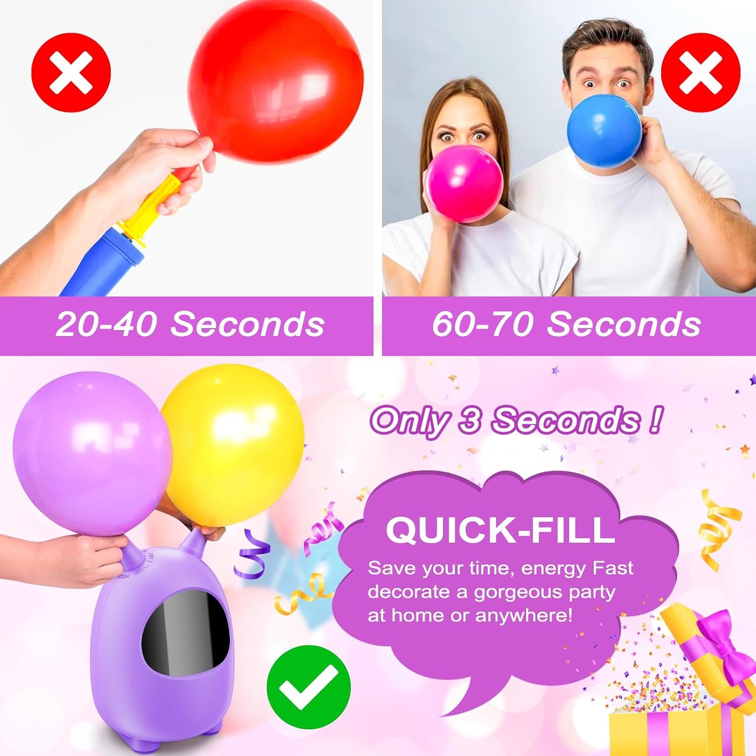 Elektrische Ballonpomp Violet 600W - 58% Korting