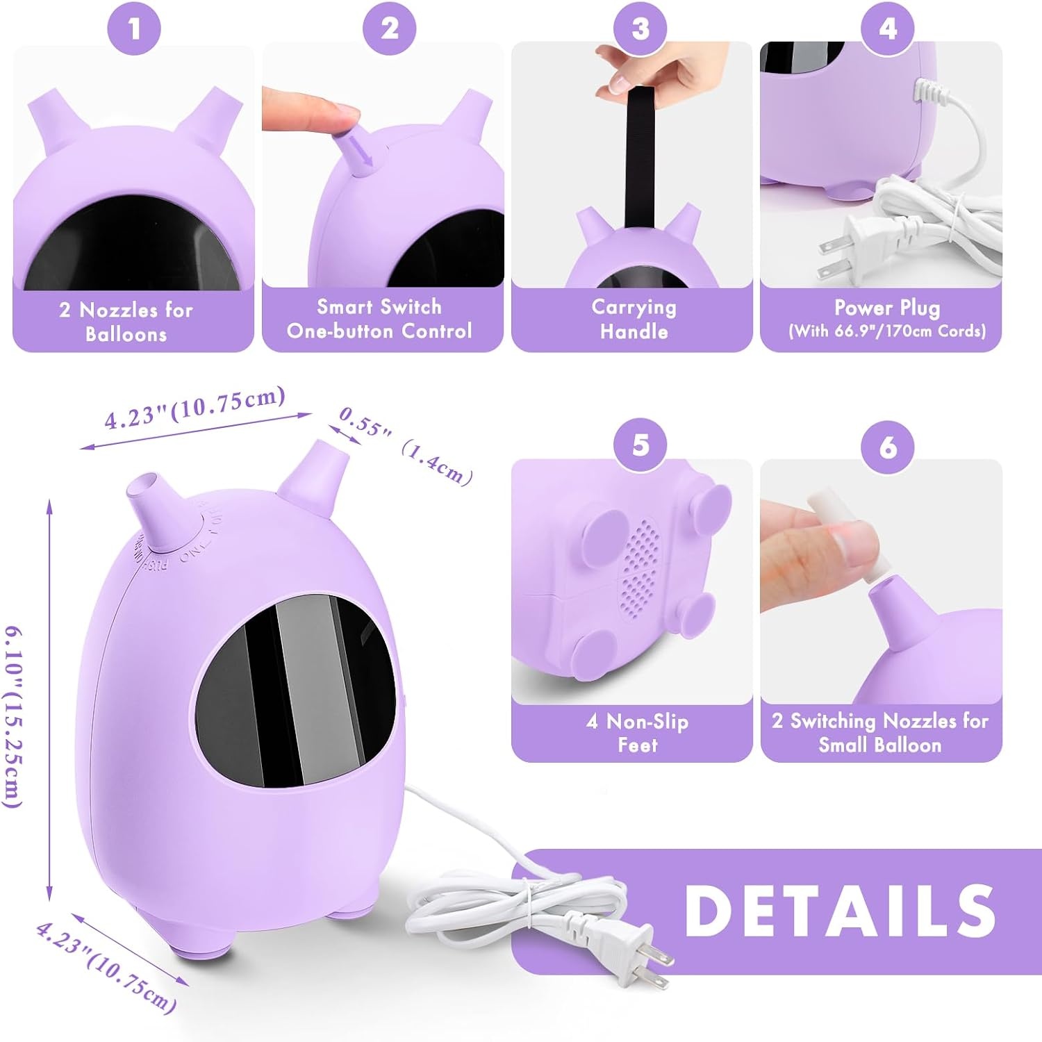 Elektrische Ballonpomp Violet 600W - 58% Korting