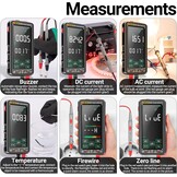 683 6000 Counts grote touchscreen-digitale multimeter, smart anti-burn, oplaadbaar universeel meetapparaat, VA reverse display, NCV-tester met zaklamp voor spanning, stroom, weerstand,