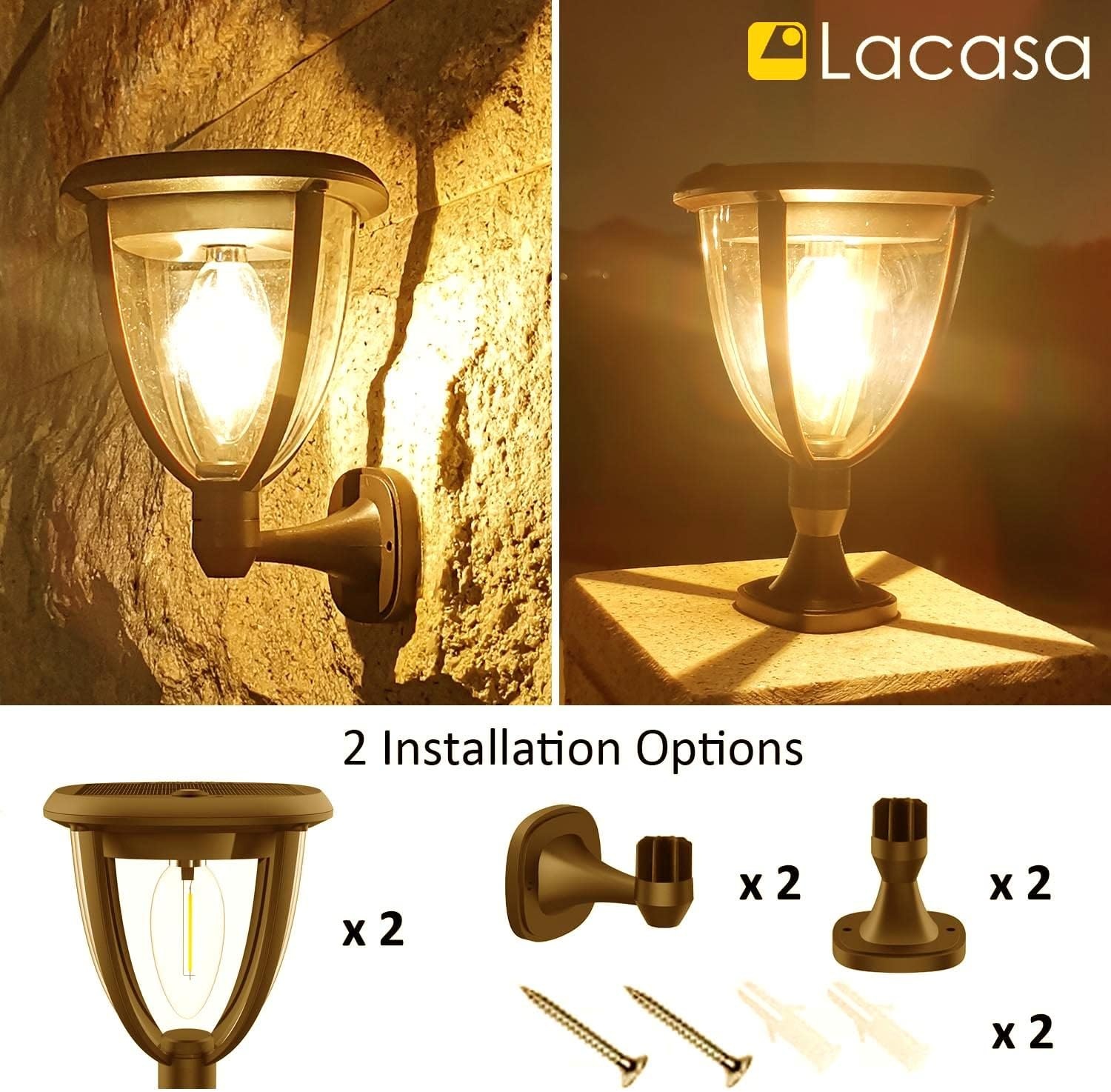 2x Solarlampen Warm Wit 2700K IP65 - 59% Korting