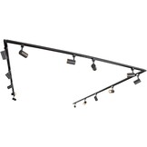 QAZQA - Modern Modern railsysteem met 14 spots zwart 1-fase - Iconic Jeana | Slaapkamer | Keuken - Staal Langwerpig - GU10 Geschikt voor LED - Max. 14 x 50 Watt