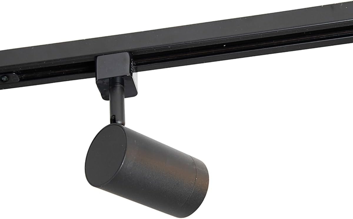QAZQA - Modern Modern railsysteem met 14 spots zwart 1-fase - Iconic Jeana | Slaapkamer | Keuken - Staal Langwerpig - GU10 Geschikt voor LED - Max. 14 x 50 Watt