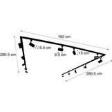 QAZQA - Modern Modern railsysteem met 14 spots zwart 1-fase - Iconic Jeana | Slaapkamer | Keuken - Staal Langwerpig - GU10 Geschikt voor LED - Max. 14 x 50 Watt
