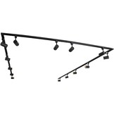 QAZQA - Modern Modern railsysteem met 14 spots zwart 1-fase - Iconic Jeana | Slaapkamer | Keuken - Staal Langwerpig - GU10 Geschikt voor LED - Max. 14 x 50 Watt