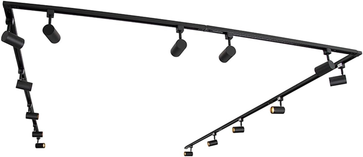 QAZQA - Modern Modern railsysteem met 14 spots zwart 1-fase - Iconic Jeana | Slaapkamer | Keuken - Staal Langwerpig - GU10 Geschikt voor LED - Max. 14 x 50 Watt