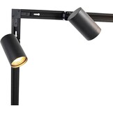 QAZQA - Modern Modern railsysteem met 14 spots zwart 1-fase - Iconic Jeana | Slaapkamer | Keuken - Staal Langwerpig - GU10 Geschikt voor LED - Max. 14 x 50 Watt