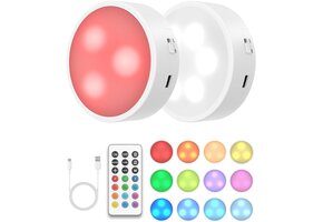 Draadloze LED Kastverlichting - RGBW 13 Kleuren, Dimbaar, Set van 2
