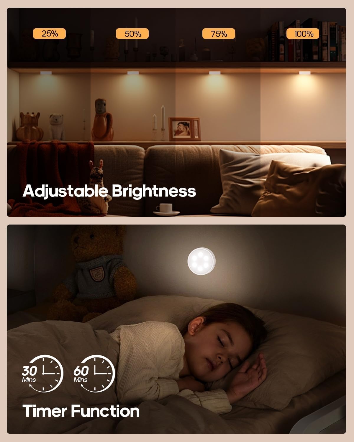 Oplaadbare LED Kastverlichting Set van 2 - 13 Kleuren, Dimbaar, Afstandsbediening - 53% Korting