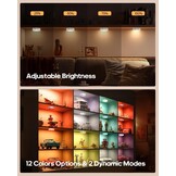 Oplaadbare LED Kastverlichting Set van 2 - 13 Kleuren, Dimbaar, Afstandsbediening - 53% Korting