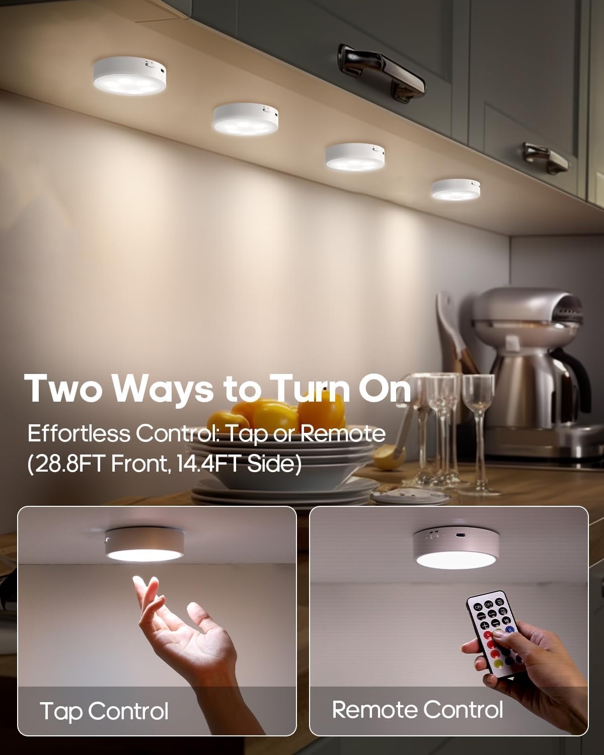 Oplaadbare LED Kastverlichting Set van 2 - 13 Kleuren, Dimbaar, Afstandsbediening - 53% Korting